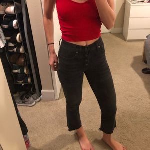 Madewell Cali Cut black cropped jeans - size 24